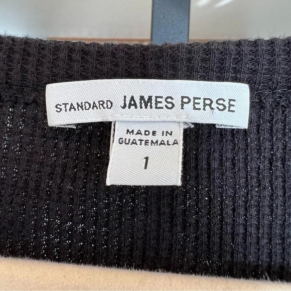 Standard James Perse Waffle Knit Long Sleeve Maxi Dress Abyss Dark Grey 1 Cozy - Picture 5 of 9